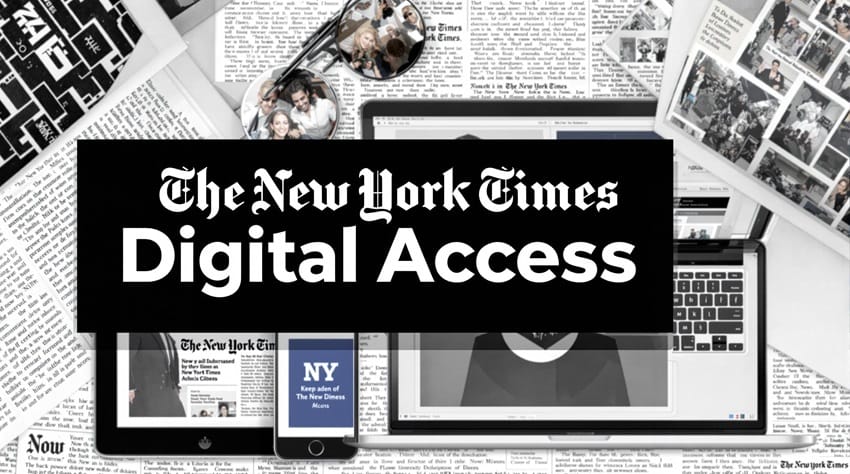 Banner chính thức tài khoản The New York Times Digital Access Tài khoản The New York Times chính hãng với truy cập đa thiết bị