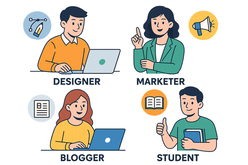 Ai nên sử dụng tài khoản PngTree Premium Các đối tượng sử dụng PngTree - Nhà thiết kế, marketer, blogger, sinh viên