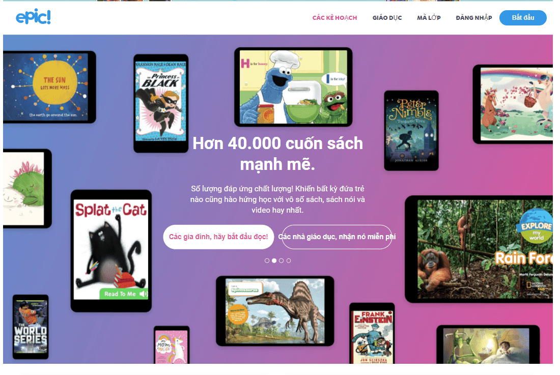 Tài khoản Epic! Kids Books 8 Giao diện tài khoản Epic! Kids Book
