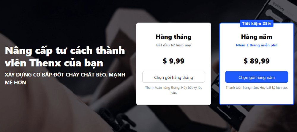 Tài khoản Thenx Fitness Pro 7 tài khoản Thenx Fitness Pro 3