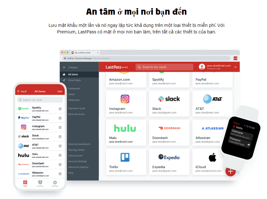 Nâng cấp tài khoản LastPass 1 năm 4 tài khoản LastPass premium giá rẻ