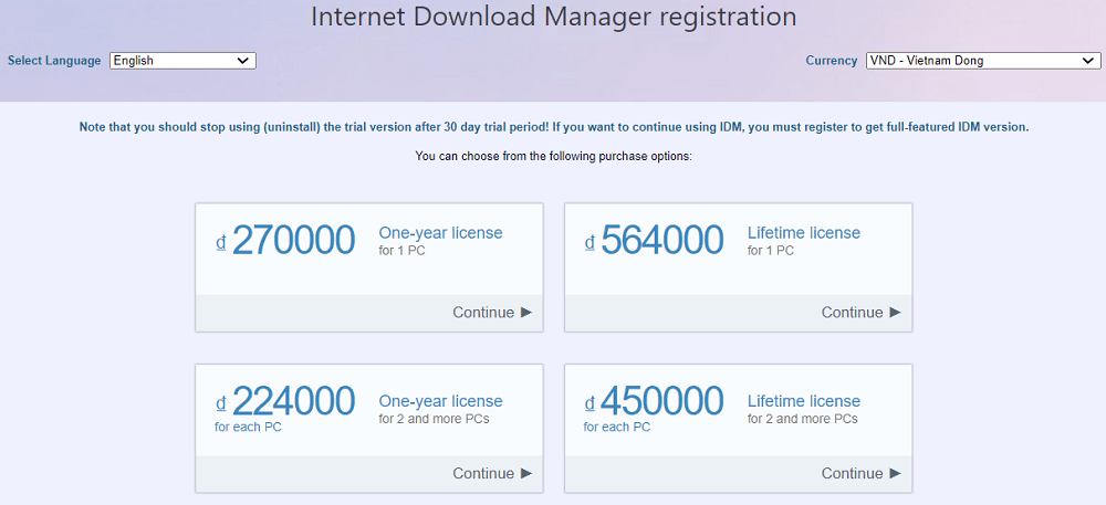 Key phần mềm Internet Download Manager - IDM (Lifetime) 1 Giá phần mềm Internet Download Manager