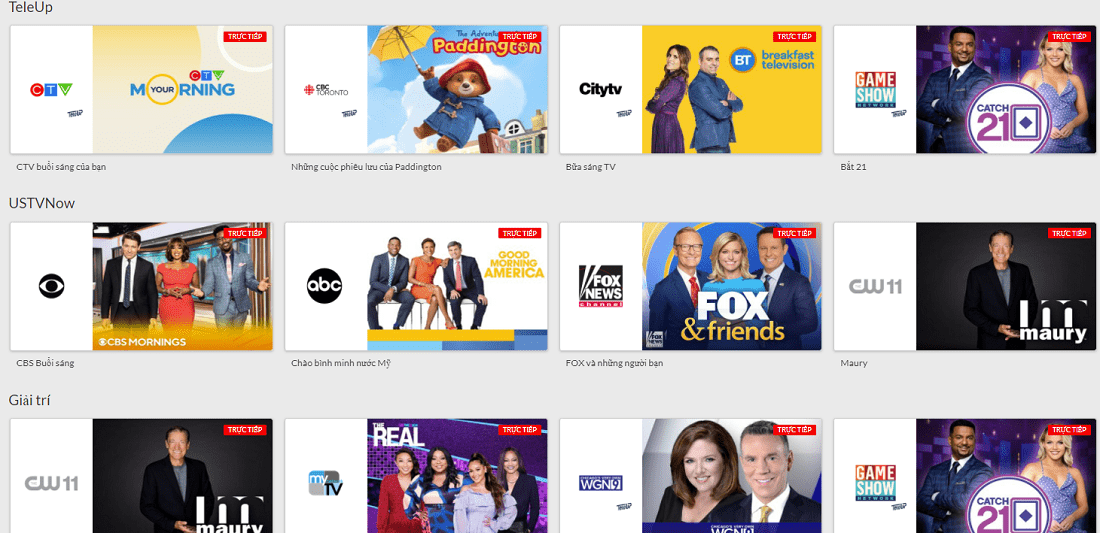 các tính năng tài khoản USTVNOW