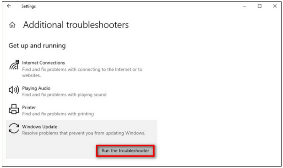 Lỗi cài đặt Windows update 2
