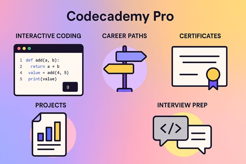 Tài khoản Codecademy Pro 3 tinh nang codecademy pro