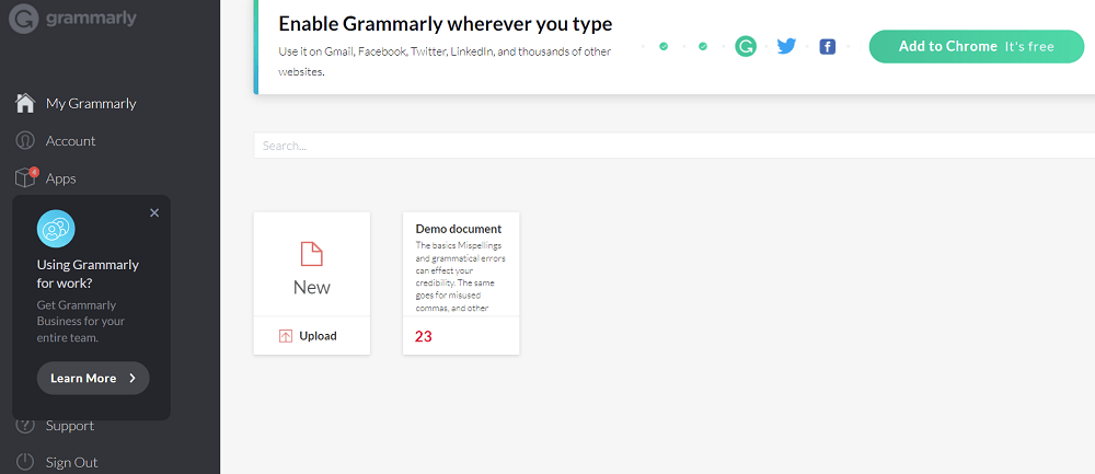 Tài khoản Grammarly check đạo văn