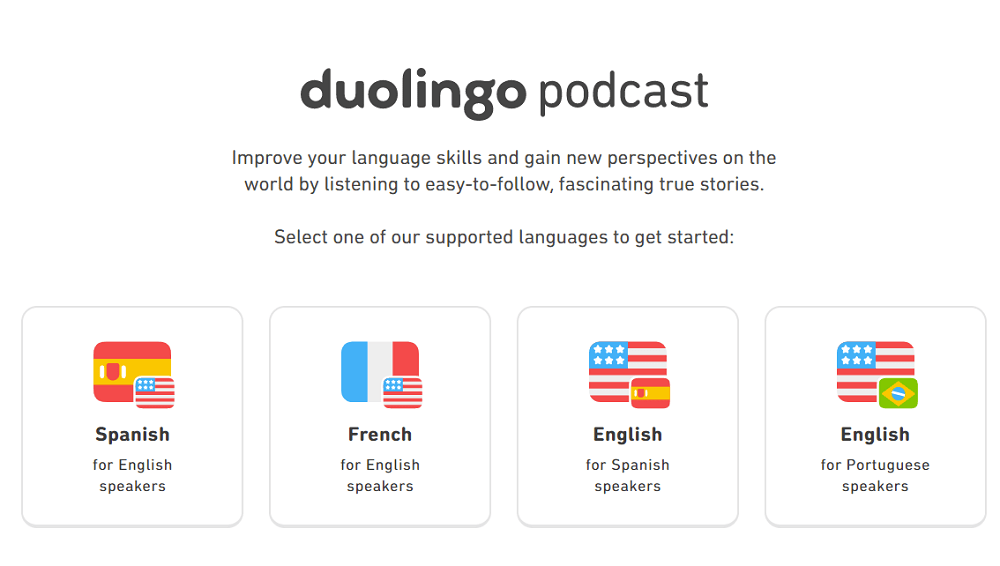 Postcast với tài khoản Duloingo