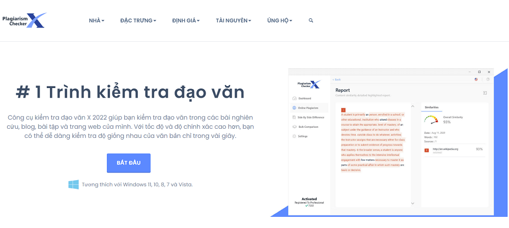 phần mềm check đạo văn tài khoản Plagiarism Checker X