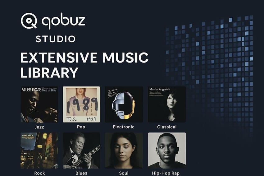 Thư viện nhạc phong phú và đa dạng của Qobuz Studio với hơn 100 triệu bài hát
