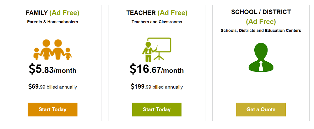 Các gói tài khoản Turtle Diary