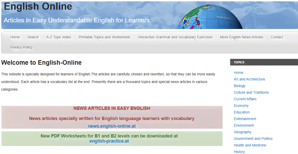 website học tiếng anh- English online 1