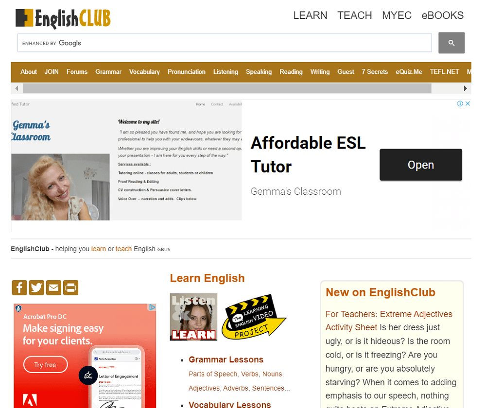 website luyện thi toeic learning Enghlish