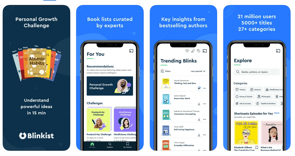 4 ứng dụng đọc sách tốt nhất năm 2022 7 Blinkist- ứng dụng sách điện tử giá rẻ