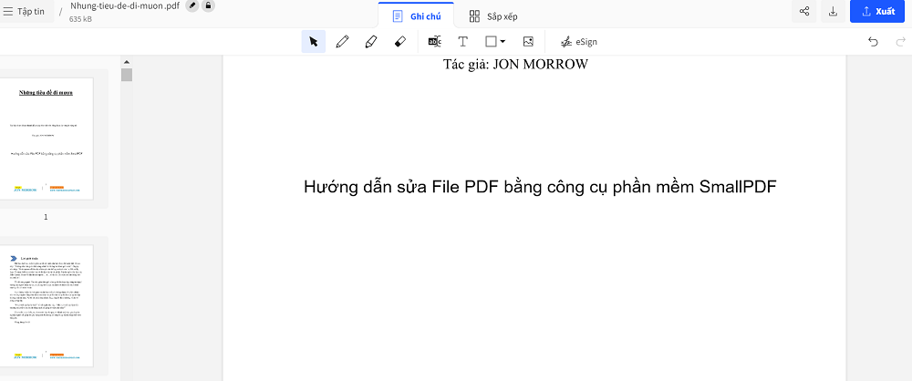 Hướng dẫn chỉnh sửa file PDF bằng phần mềm SmallPDF 7 Bước 2 trong chỉnh sửa file PDF bằng phần mềm SmallPDF