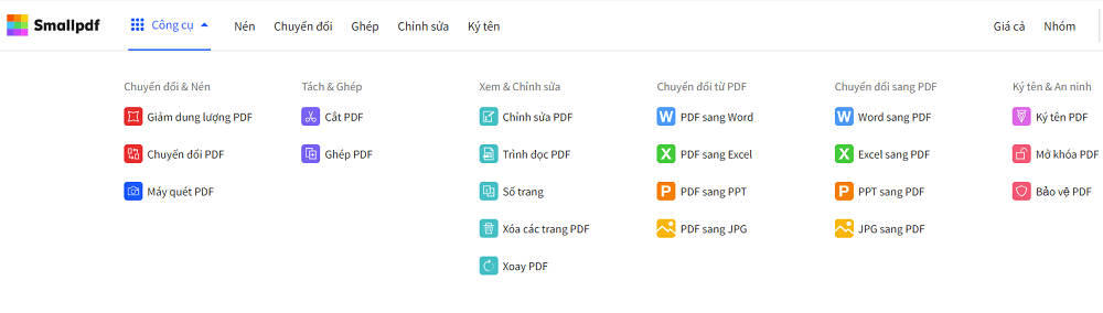 Hướng dẫn chỉnh sửa file PDF bằng phần mềm SmallPDF 5 các công cụ phần mềm SmallPDF