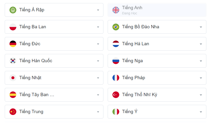 Học 14 ngôn ngữ trực tuyến với ứng dụng Busuu 4 ngôn ngữ trên ứng dụng Busuu giá rẻ