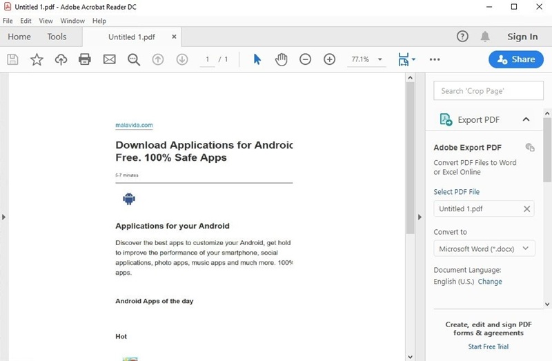 Phần mềm chỉnh sửa file PDF Adobe Acrobat Reader