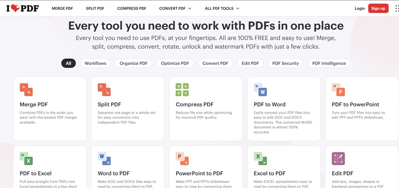Phần mềm chỉnh sửa tệp file PDF ILovePDF