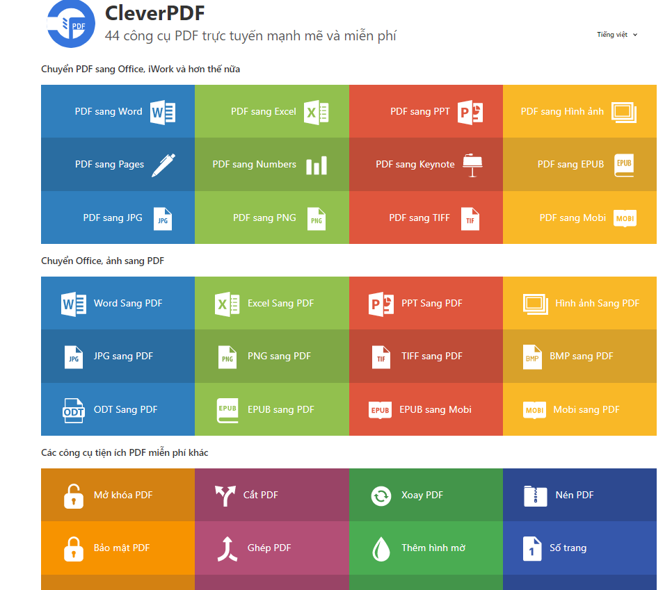 Bảng xếp hạng phần mềm sửa PDF tốt nhất 2022 13 Clever PDF cung cấp 44 công cụ sửa PDF