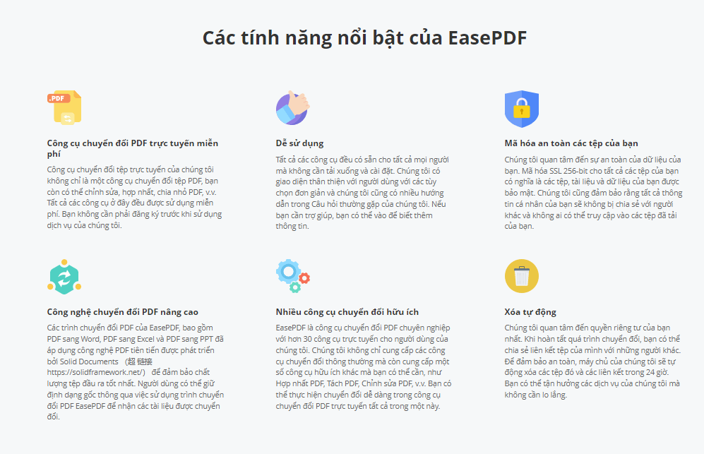 Bảng xếp hạng phần mềm sửa PDF tốt nhất 2022 11 Tính năng của EasePDF