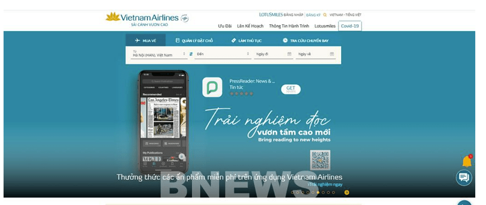 Đọc báo điện tử PressReader miễn phí khi đi Vietnam Airlines 2 Đọc báo điện tử PressReader miễn phí khi đi Vietnam Airlines