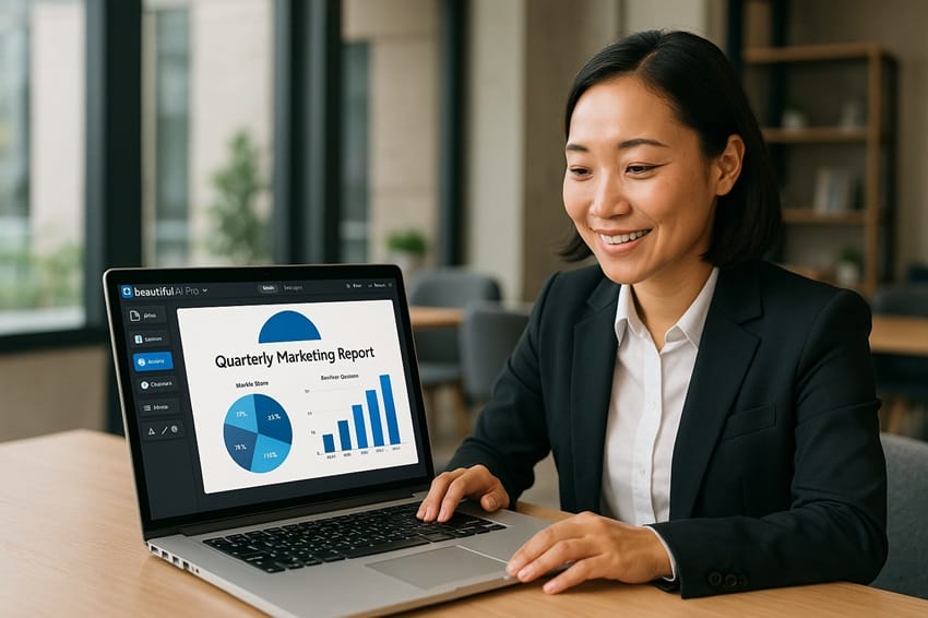 Chuyên gia Việt Nam sử dụng tài khoản Beautiful AI Pro tạo thuyết trình chuyên nghiệp