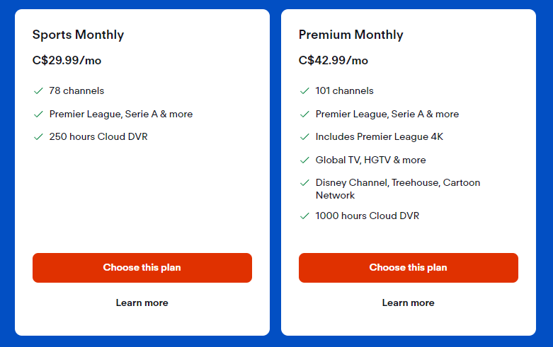 Bảng giá gốc tài khoản fubo tv canada mới nhất