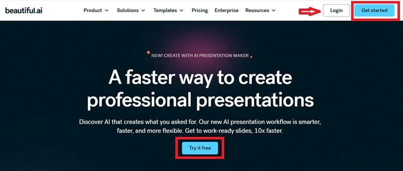 Hướng dẫn tải và sử dụng Beautiful AI tạo slide đẹp mắt, đơn giản 7 Truy cập website beatiful ai