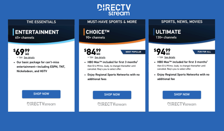 Tổng Quan về các gói dịch vụ của DirecTV Stream 2026