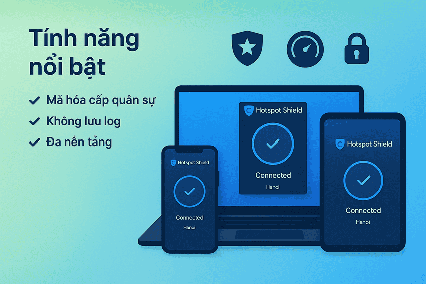 Tính năng nổi bật Hotspot Shield VPN trên đa thiết bị