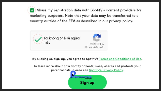 Cách Stream nhạc trên Spotify nhanh nhất hiệu quả nhất 18 Chọn "Sign up" để hoàn tất quá trình đăng ký