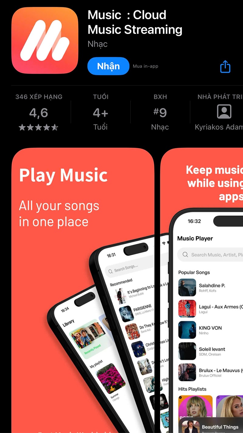 Ứng dụng nghe nhạc trên youtube khi tắt màn hình Musi