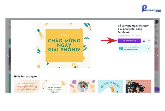 Hướng dẫn cách sử dụng app canva từ cơ bản đến nâng cao 11 Bước 3: Nhấn vào tùy chỉnh mẫu này