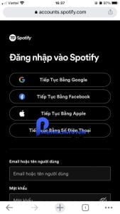 Bước 1: Đăng nhập vào Spotify trên điện thoại của bạn