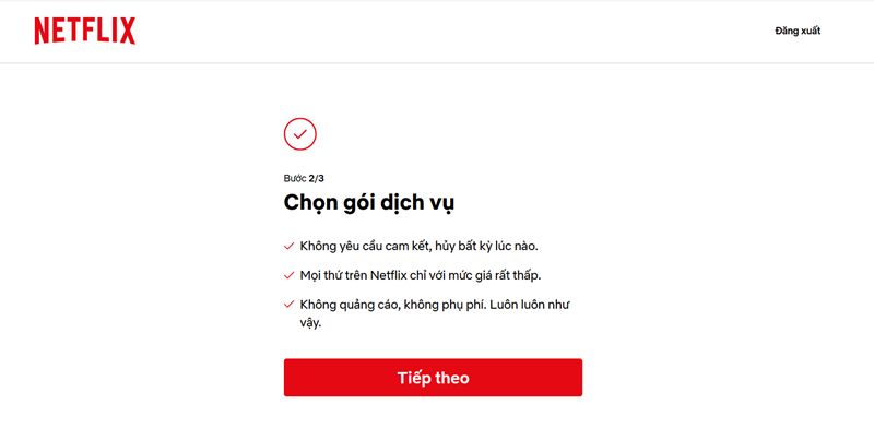 Chọn gói dịch vụ Netflix