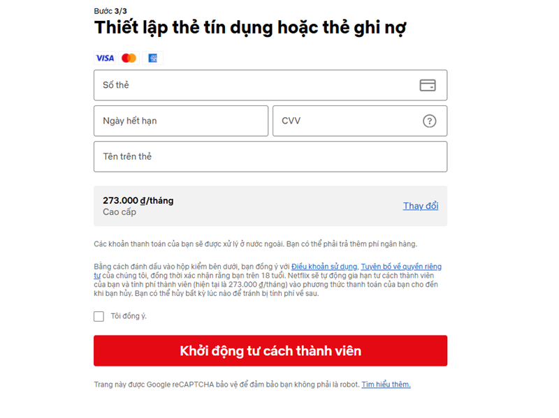 Thanh toán bằng thẻ ngân hàng