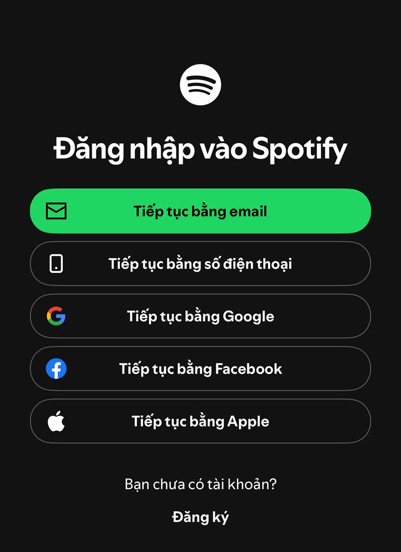 Đăng nhập Spotify trên điện thoại