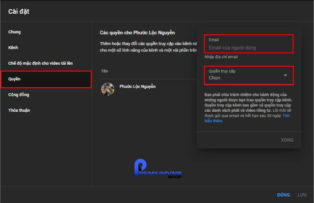 Youtube Studio là gì? Cách đăng nhập Youtube Studio 8 Youtube Studio sở hữu tính năng cấp quyền truy cập cho người dùng khác