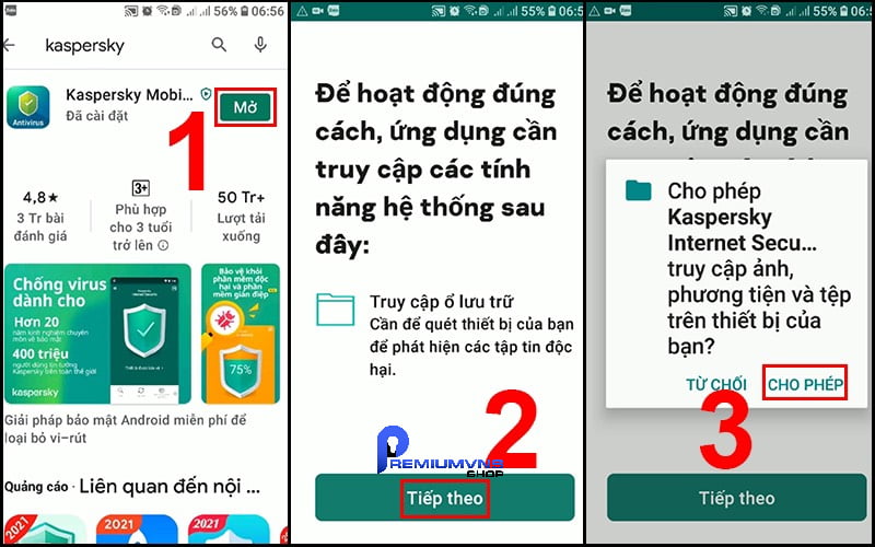 Cách cài đặt phần mềm diệt Virus Kaspersky Internet Security 2024 chính hãng 21 Bạn tải ứng dụng Kaspersky Mobile Antivirus