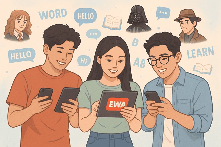 Học sinh sinh viên học tiếng Anh với EWA English