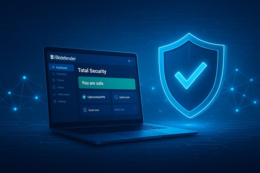 Giao diện Bitdefender Internet Security trên laptop