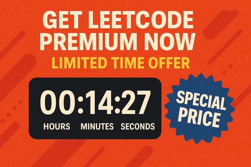 Mua LeetCode Premium ngay - ưu đãi kết thúc sớm mua LeetCode Premium ngay với khuyến mãi có thời hạn