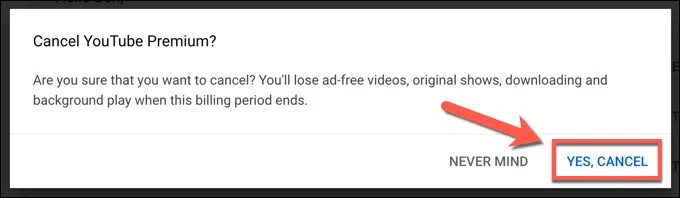 5 Cách huỷ gói Youtube Premium dùng thử hoặc trả phí đơn giản 30 Bước 7: nhấn Yes, cancel (Có, hủy) để xác nhận