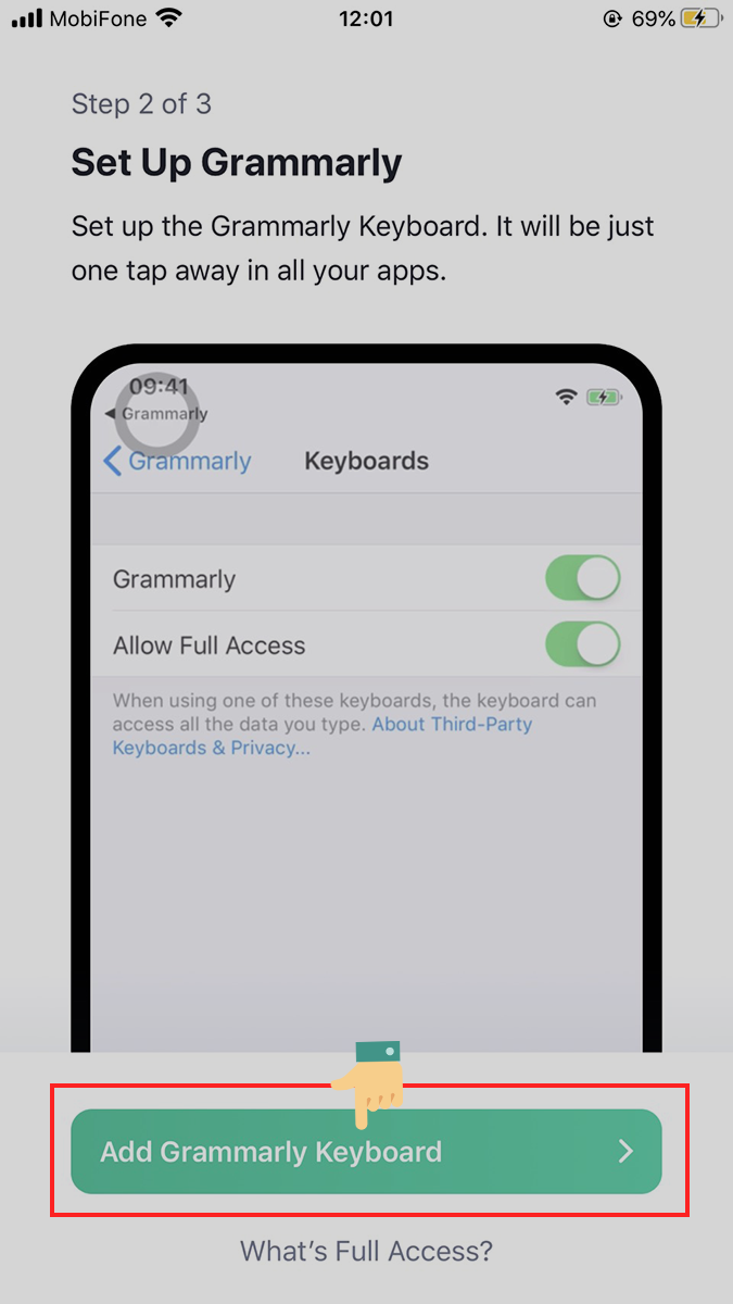 Cách cài và sử dụng Grammarly kiểm tra chính tả, kiểm tra ngữ pháp tiếng anh hiệu quả nhất 20 Bước 3: cài đặt bàn phím Grammarly bằng cách chọn “Add Grammarly Keyboard”