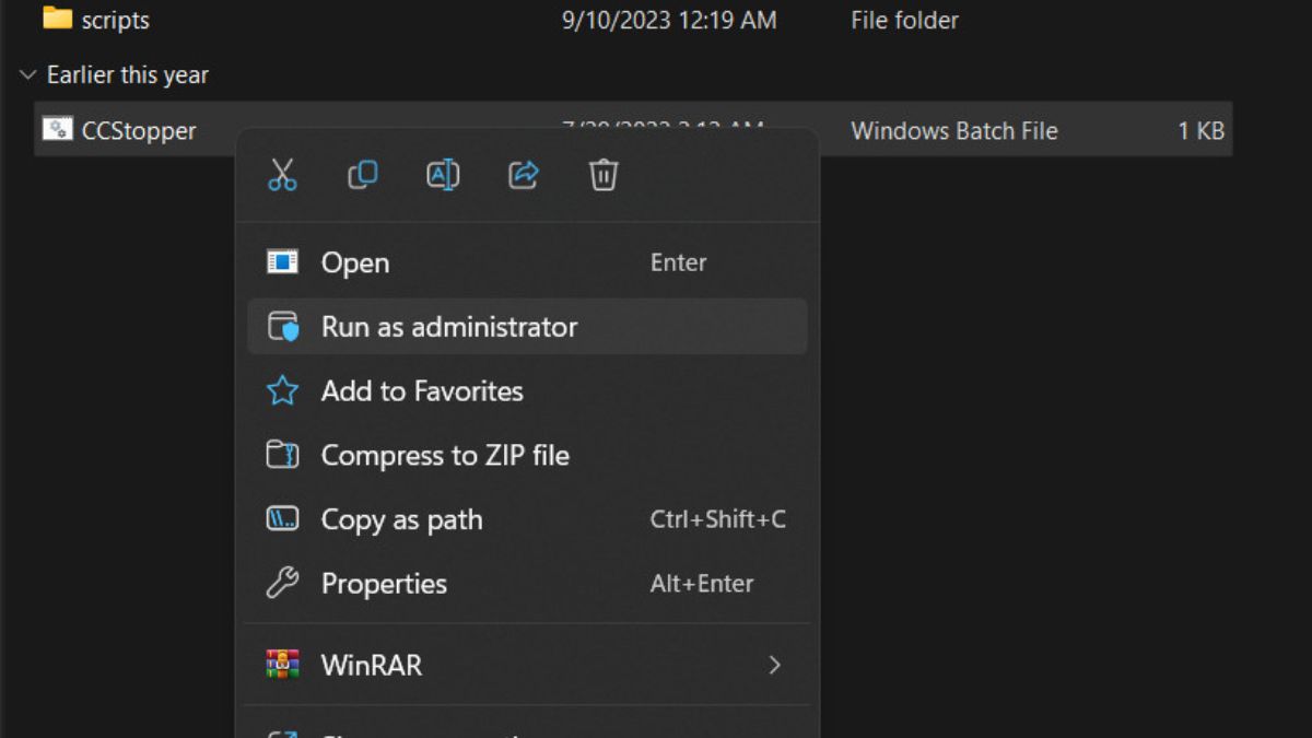 4 Cách khắc phục phầm mềm Adobe bị quét bản quyền đơn giản nhất 28 Bước 3: chạy tệp CCStopper với quyền quản trị viên (Run as Administrator)