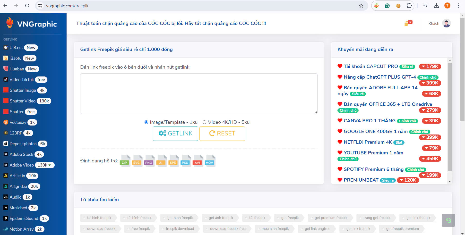 10 trang web Getlink Freepik 1k chỉ trong 1 giây đơn giản nhất 5 Vngraphic.com là một trang web hỗ trợ người dùng mua ảnh Freepik với giá chỉ 1.000 đồng