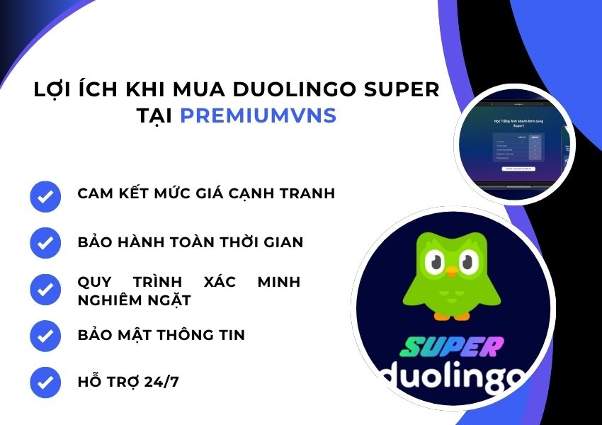 Những lợi ích khi mua Duolingo giá rẻ 1 năm tại PremiumVNS