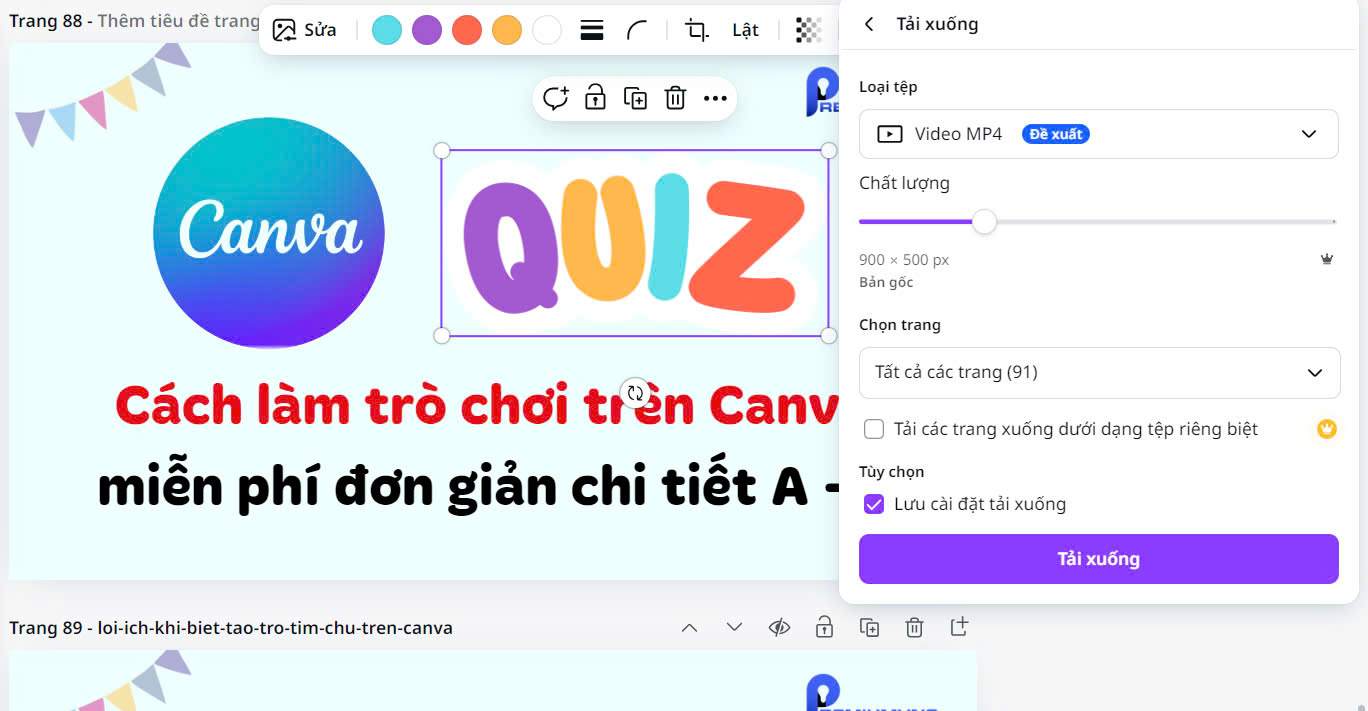 Cách làm Animation Trên Canva (hiệu ứng động) đơn giản chi tiết nhất 10 Bước 5: Bạn có thể tải thiết kế về dưới dạng video MP4 để chia sẻ hoặc sử dụng theo nhu cầu