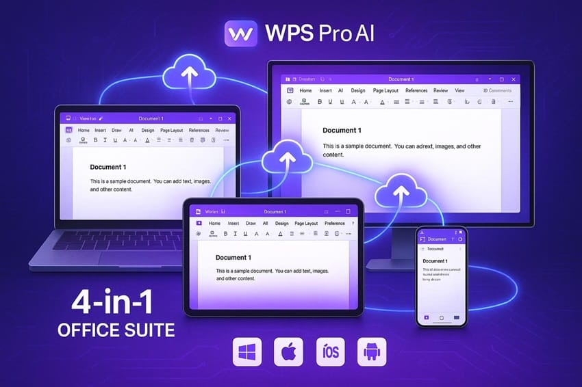 Wps Pro AI hỗ trợ sử dụng trên nhiều thiết bị Truy cập wps Pro AI vào mọi thiết bị