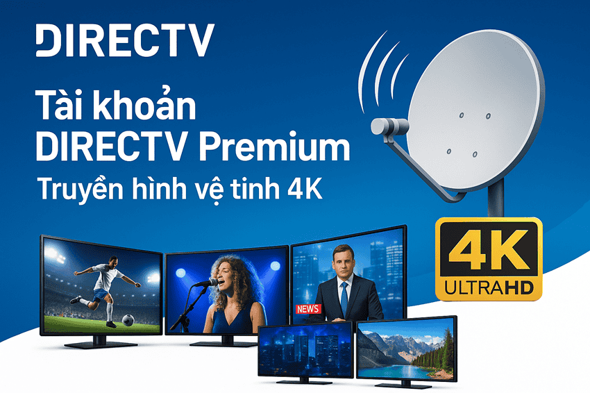 Mua tài khoản DirecTV chính hãng chất lượng 4K Ultra HD Tài khoản DirecTV Premium truyền hình vệ tinh 4K giá rẻ
